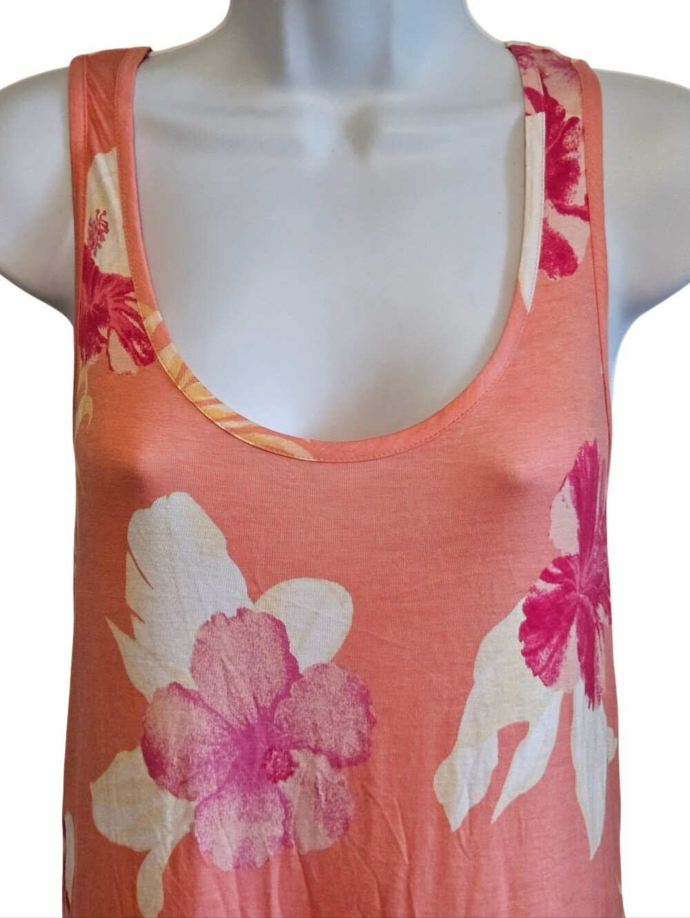 0075 Tommy Bahama Relax Tropical Floral Maxi Dress Peach Island Resort Medium - Picture 2 of 13